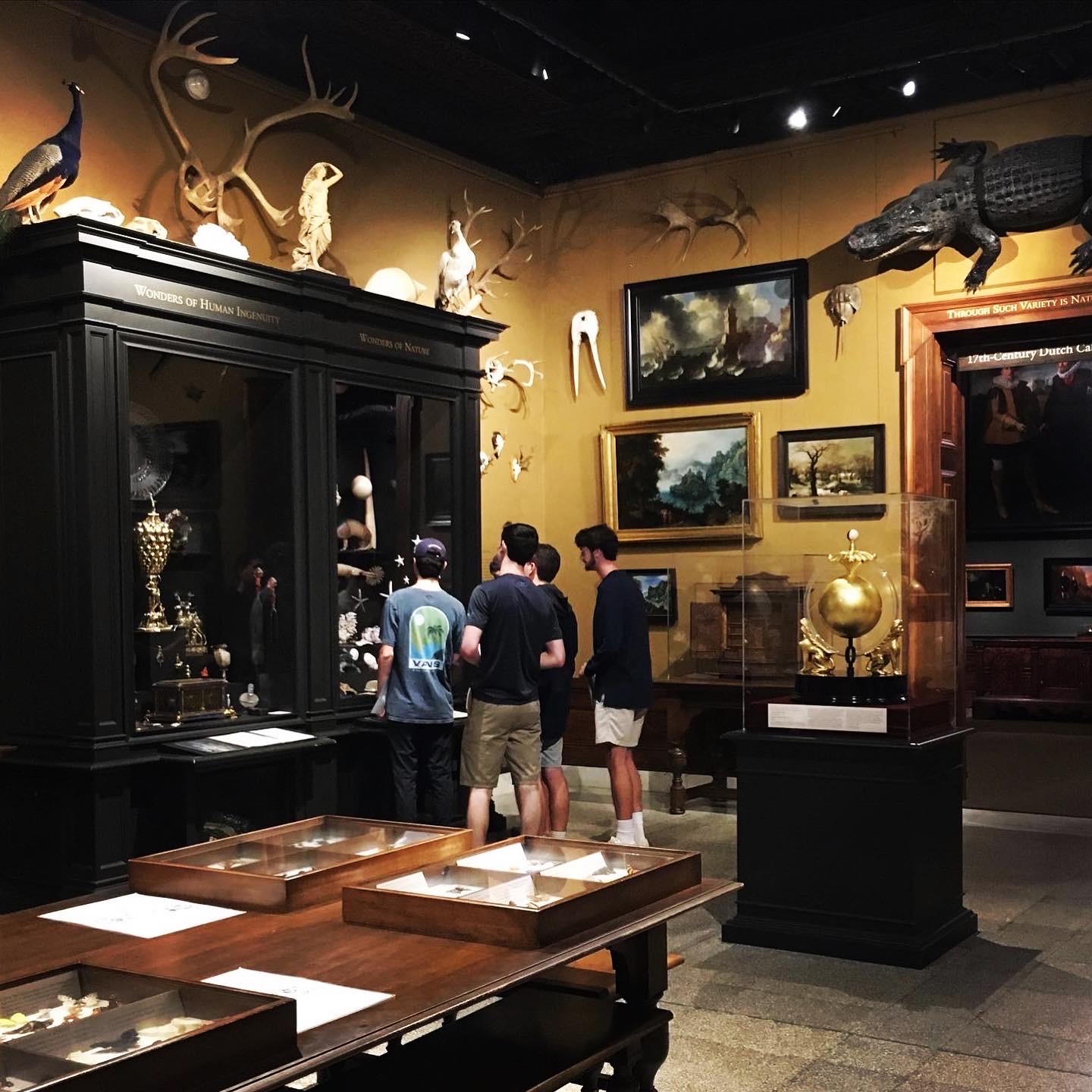 Students on a field trip at the Chamber of Wonders in the Walters Museum